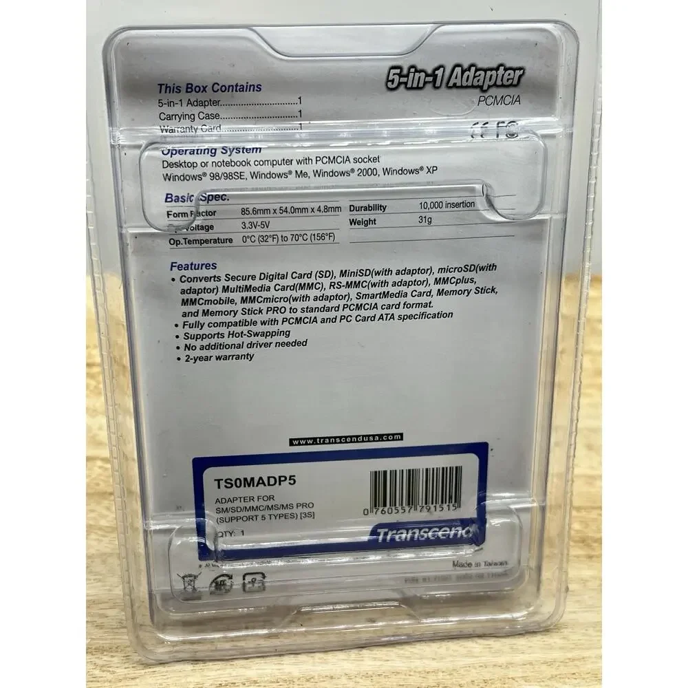 NEW Transcend 5 in 1 Adapter TS0MADP5 Compact Flash Adapter For SM SD MMC MS PRO